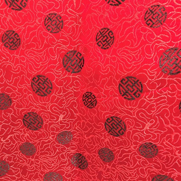 Chinese Long Brocade Vest Handmade Knot Buttons Luxurious Fabric Size XL - Picture 5 of 5